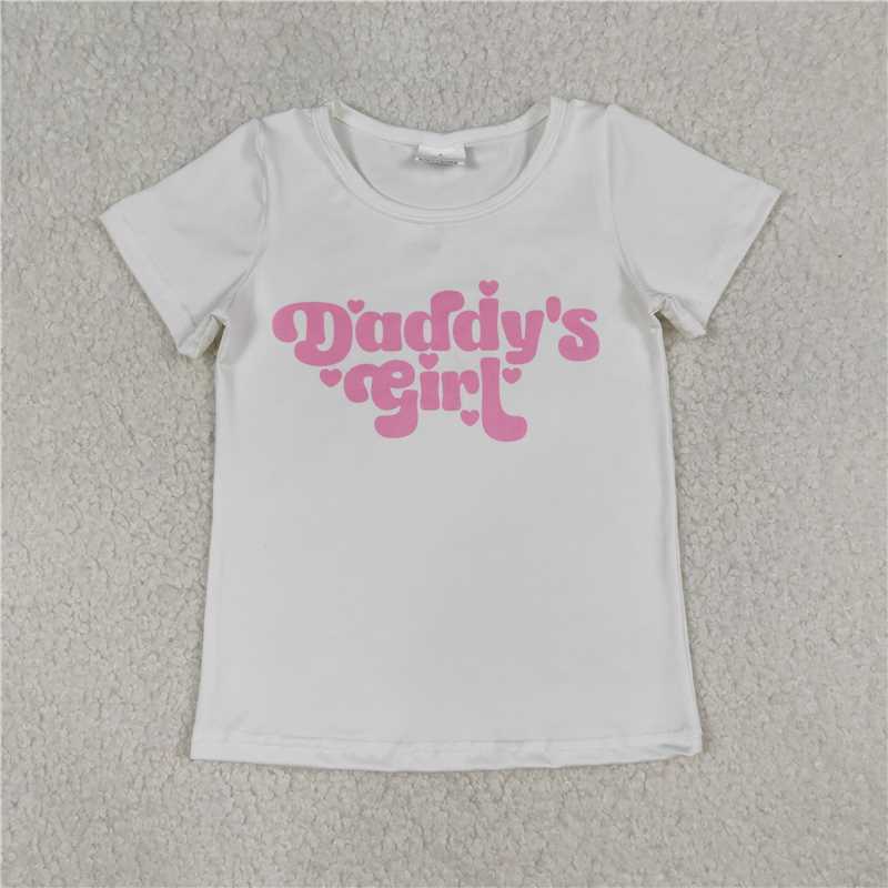 X1.19  GT1566 Daddy's Girl White Short-Sleeve Top with Lettering