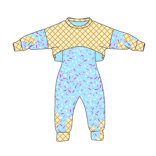 8.5Preorder (moq 5)Baby Girls Long Sleeves Drip Shirt Top Jumpsuit 2 Piece Team Clothes Sets