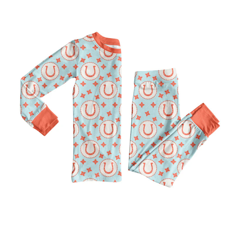 X8.14Baby Boys Western Rodeo Stars Top Pants Lounge Wear Pajamas Sets