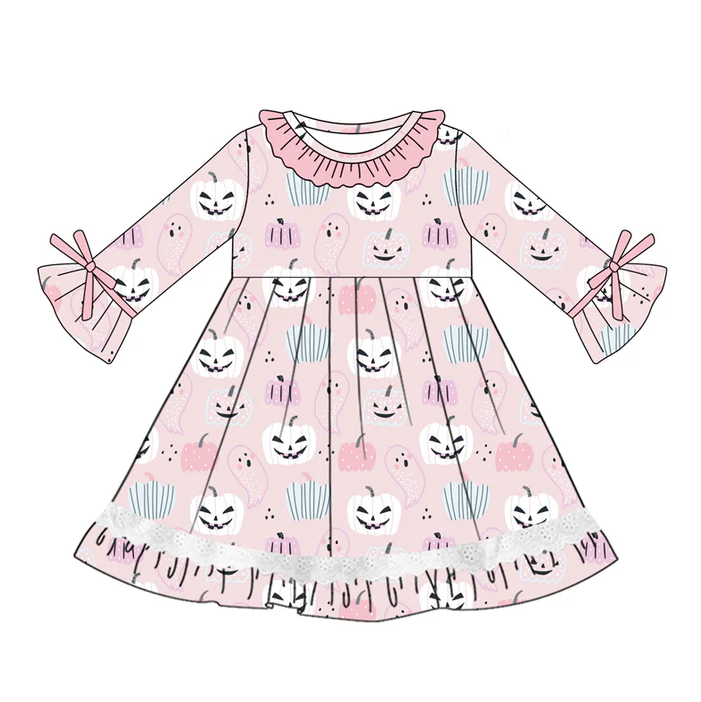 5.20 Halloween pink long-sleeved dress