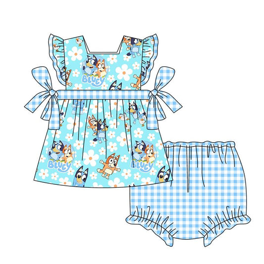 GBO0376bluey flower plaid suit