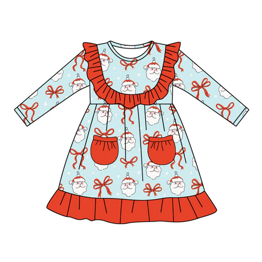 5.20 Santa Claus Pocket Long Sleeve Dress