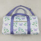 4.19 BA0293 Flowers, leaves, butterflies, purple lace, white gym bag
