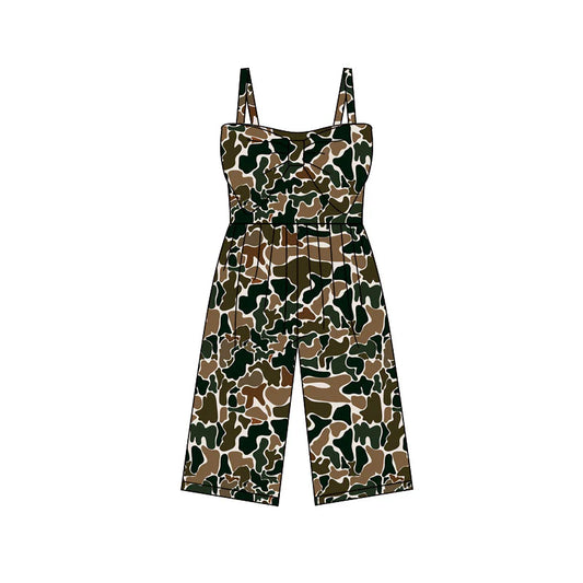 X11.24Preorder (moq 5)Baby Girls Dog Ducks Deer Camo Hunting Pants Jumpsuits