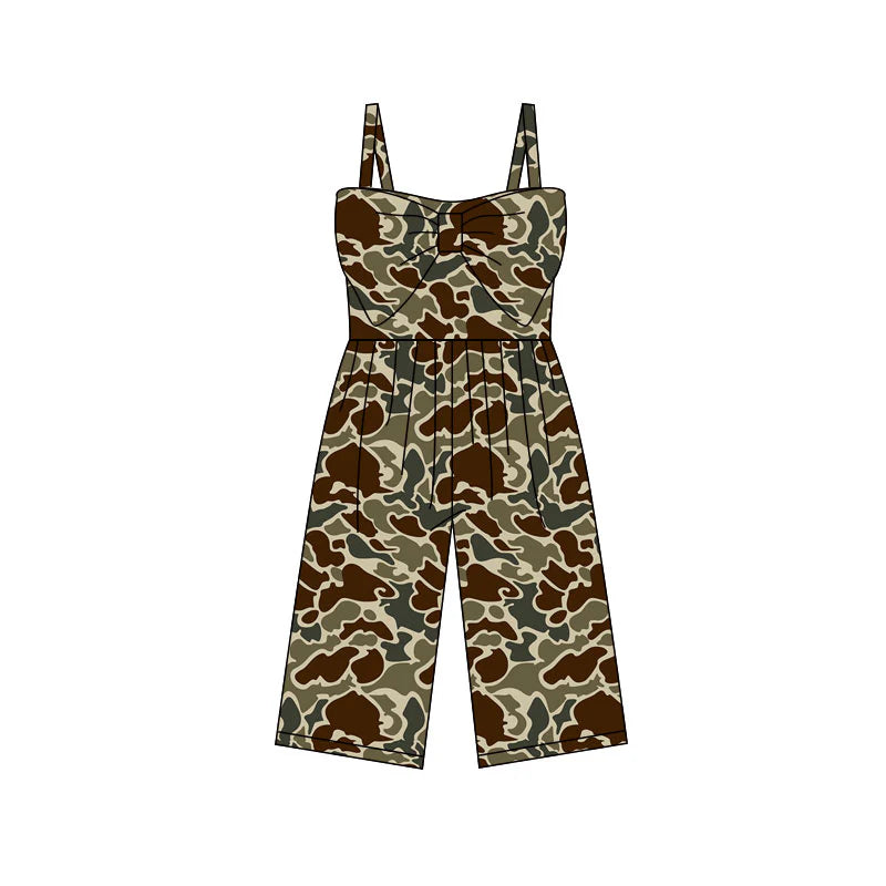 X11.24Preorder (moq 5)Baby Girls Southern Dark Khaki Camo Pants Jumpsuits