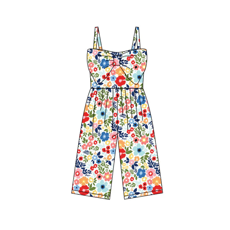 X11.24Preorder (moq 5)Baby Girls Colorful Flowers Pants Jumpsuits
