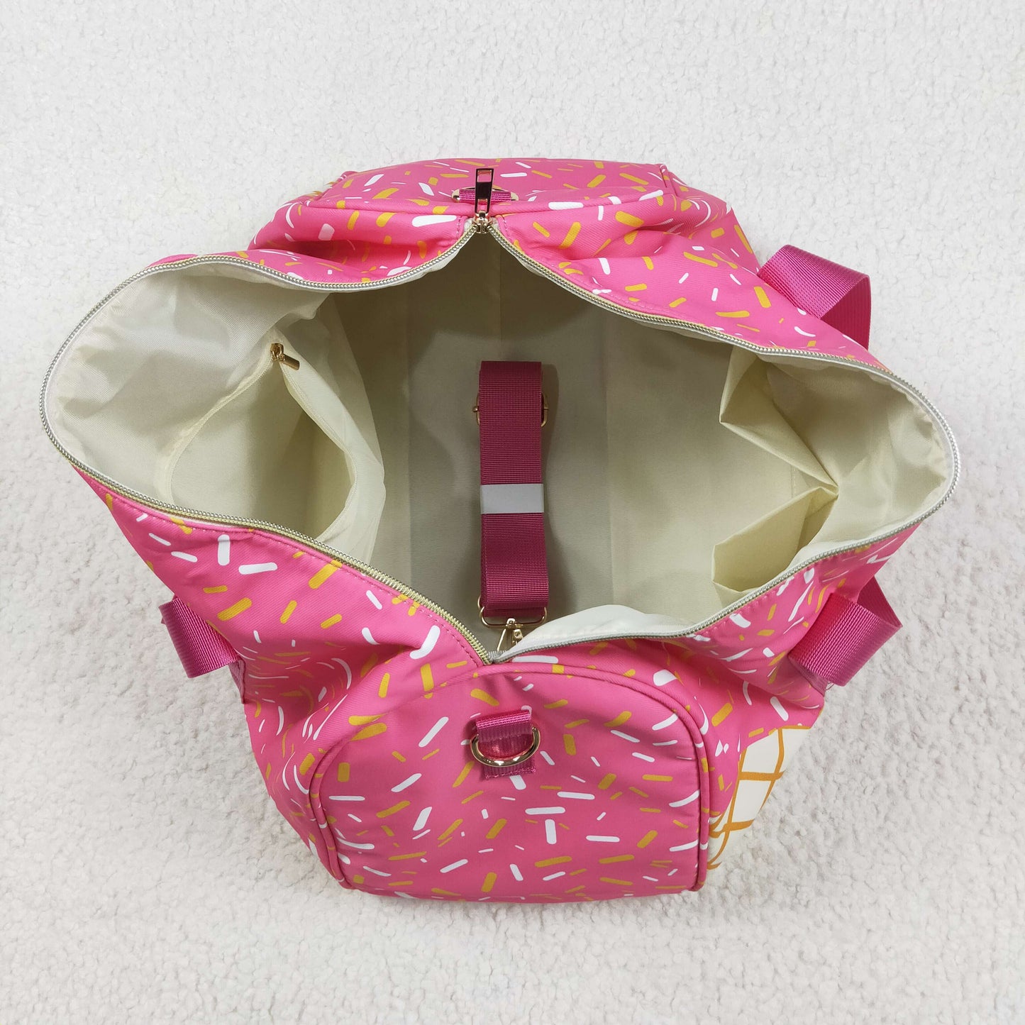 5.21 BA0298 Team fireworks plaid pink gym bag