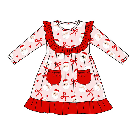 5.20 Santa Claus Pocket Long Sleeve Dress