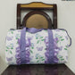 4.19 BA0293 Flowers, leaves, butterflies, purple lace, white gym bag