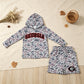 NEW RTS NO MOQ milk silk BLS0047 Baby Boys Light Grey Camo Georgia Long Sleeve Hoodie Pockets Short Team Clothes Set