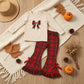 NEW RTS NO MOQ milk silk GLP3547 Embroidery Checked Bow Baby Girls Ruffle Bell Bottom Pant Christmas Clothes Sets