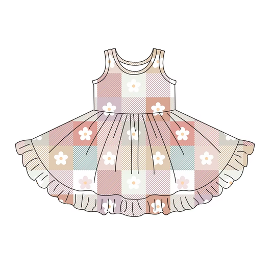 5.16 Flowery Large Skirt Over-the-Knee Dress