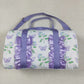 4.19 BA0293 Flowers, leaves, butterflies, purple lace, white gym bag