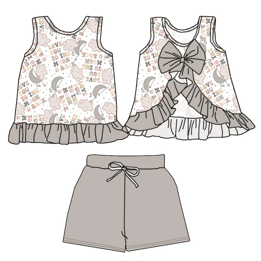 5.15 Letter Gray Bow Set