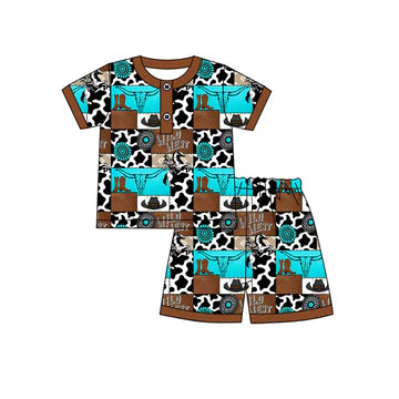5.2 Cow pattern summer boy suit