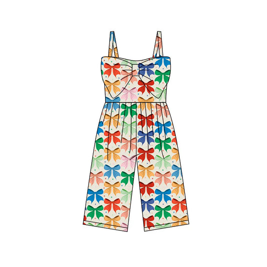 X11.25Preorder (moq 5)Baby Girls Strap Colorful Bows Polka Dots Pants Jumpsuits