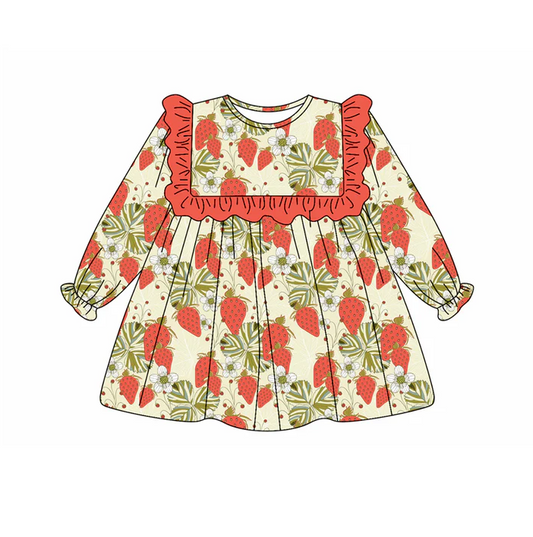 5.20 Strawberry Short Neck Long Sleeve Dress