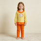 RTS NO MOQ milk silk GLP3493 Embroidery Turkey Baby Girls Orange Stripe Tunic Leggings Thanksgivings Clothes Sets