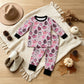 NEW RTS NO MOQ milk silk GLP3357 Baby Girls Flowers Pumpkins Top Pant Fall Pajamas Sets