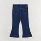 P0508 Bleached blue stripe denim trousers