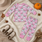 NEW RTS NO MOQ milk silk GLP3440 Baby Girls Pink Stripe Santa Top Pant Christmas Pajamas Set