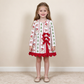 NEW RTS NO MOQ yoga fabric GLD1650 Baby Girls Santa Candy Cane Christmas Yoga Active Short Bows Scallop Dress