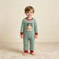NEW RTS NO MOQ milk silk LR3146 Embroidery Lights Dog Baby Boys Green Stripe Christmas Pant Rompers