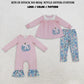 RTS NO MOQ Sibling milk silk Baby Girls Embroidery Bow Flowers Pumpkins Fall Clothes Set Ruffle Pant Rompers