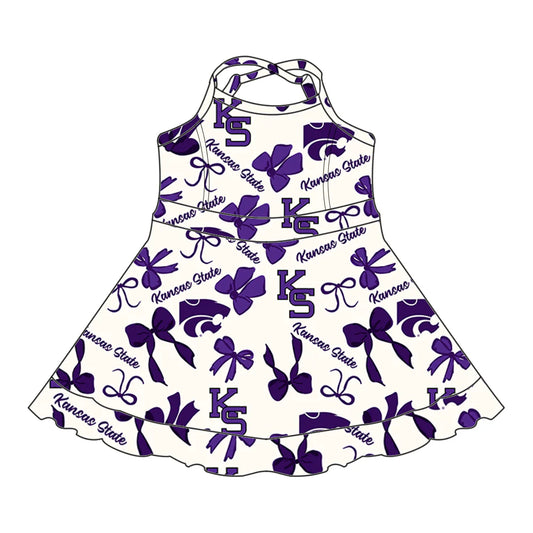 6.28Preorder (moq 5)Baby Girls Strap Bows Plaid KS Shorts Ruffle Team Knee Length Dresses