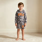 NEW RTS NO MOQ milk silk BLS0049 Baby Boys Grey Camo Vols Long Sleeve Hoodie Pockets Short Team Clothes Set