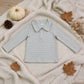 NEW RTS NO MOQ milk silk BT1876 Baby Boys Long Sleeve Green Stripe Zip Pullovers Top