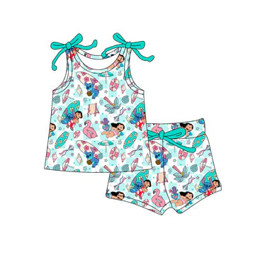 5.1 Cartoon cute green summer suit
