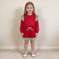 NEW RTS NO MOQ milk silk GLS0217（GT1844+SS0997）Baby Girls Stripe Flutter Sleeve Red Top Pockets Ruffle Short Clothes Set