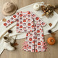 NEW RTS NO MOQ milk silk GLP3435 Baby Girls Leopard Bows Pumpkins Scallop Top Bows Pants Fall Clothes Set