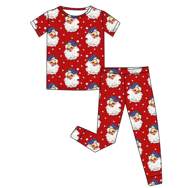 6.25 Christmas red short-sleeved trousers suit