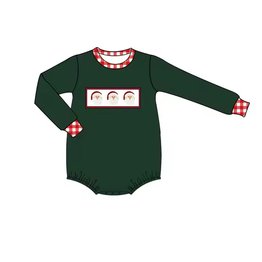 6.25 Santa Claus dark green long-sleeved toddler clothes