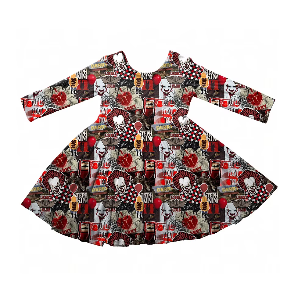 6.19 Halloween horror long sleeve dress