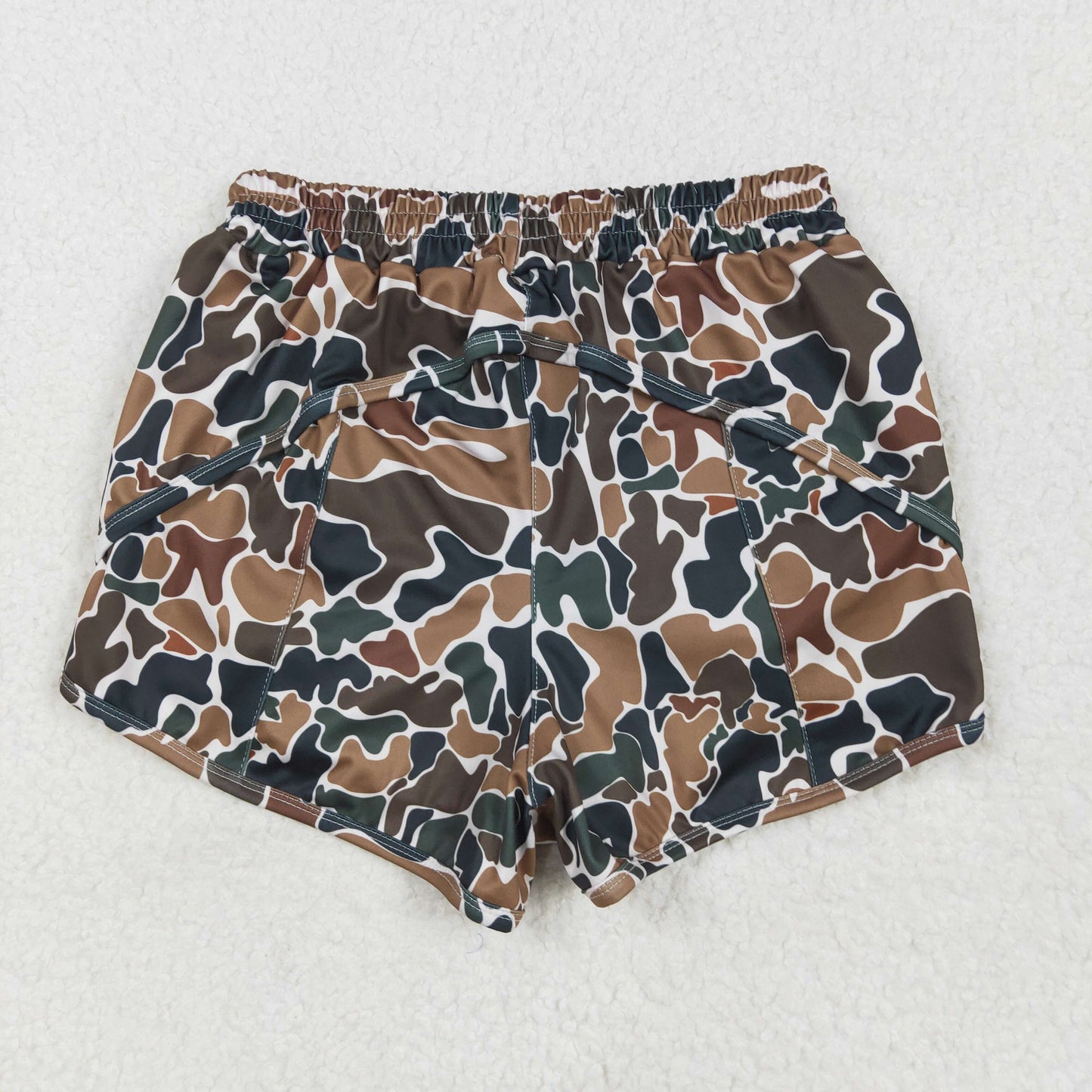 5.1  SS0469 Adult female brown green camouflage beige yoga shorts