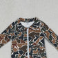4.1 GT1315 Baby Girls Southern Dark Brown Camo Yoga Active Zip Ruffle Jackets Top