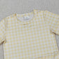 3.28 GSSO3185 Yellow plaid scallop top shorts girls summer outfit