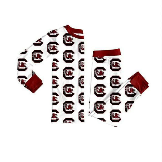 X908Preorder (moq 5)Baby Girls Red Bulls C Top Pants Team Pajamas Sets