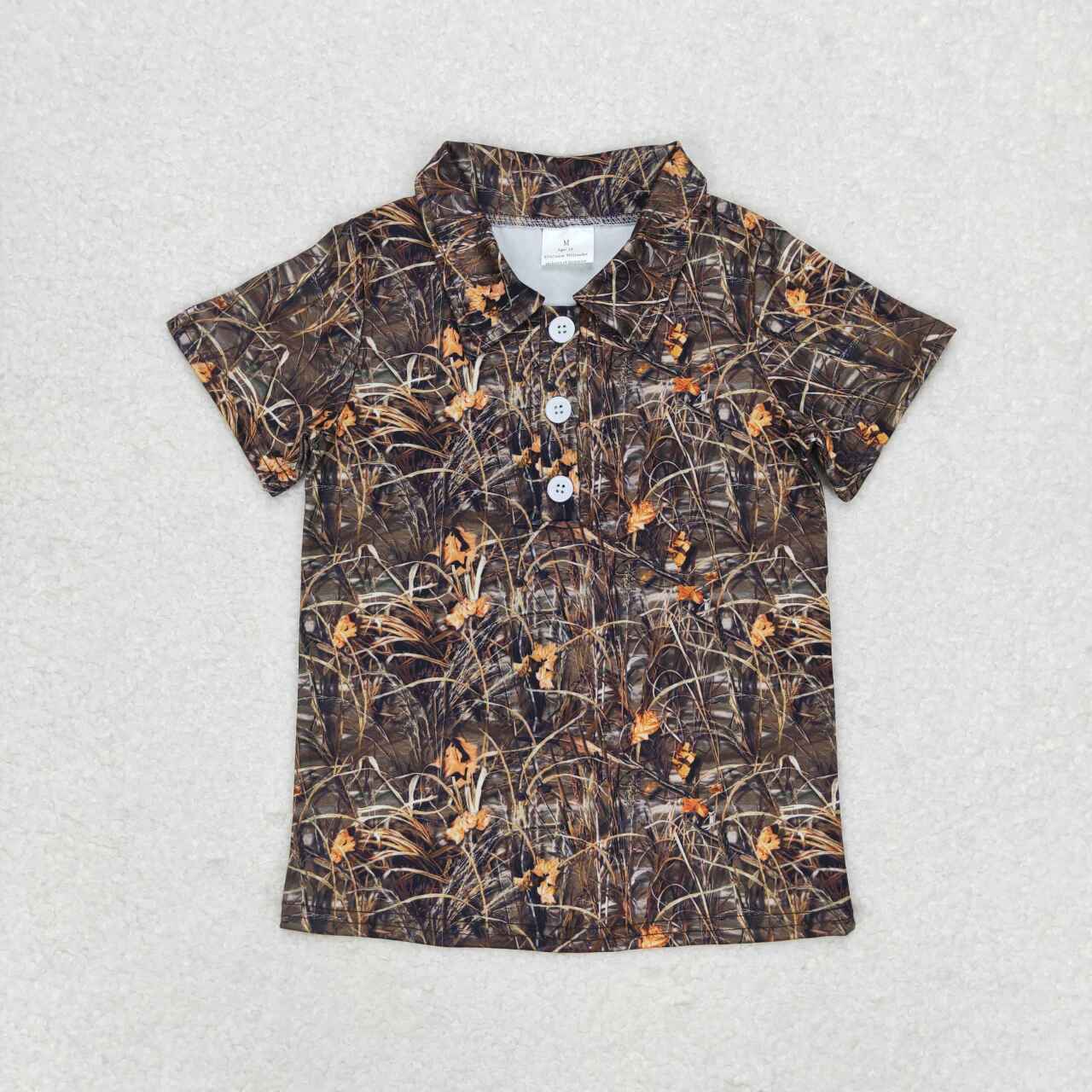 BT0639 Leaves and grass camouflage short-sleeved top