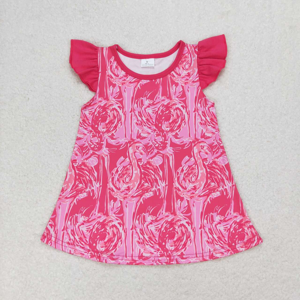 GT0565 Flamingo rose red flying sleeve top