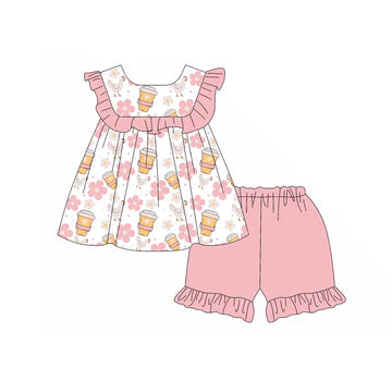 5.8 cup small flower doll collar suit