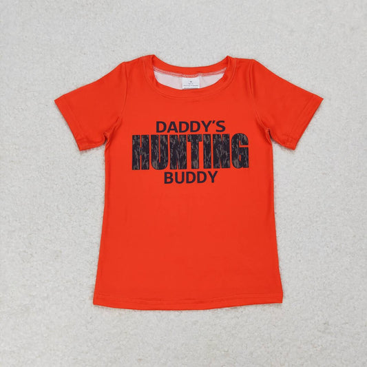 BT0672 daddy's hunting buddy orange short sleeve top