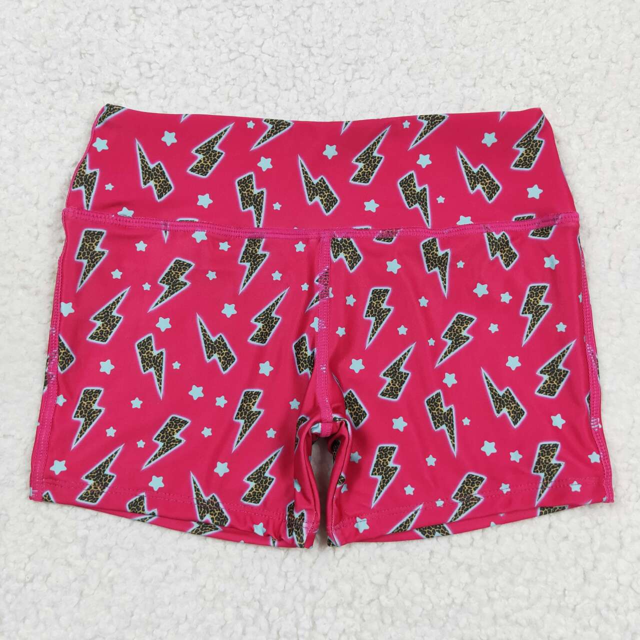 SS0216 Star Lightning Rose Red Shorts