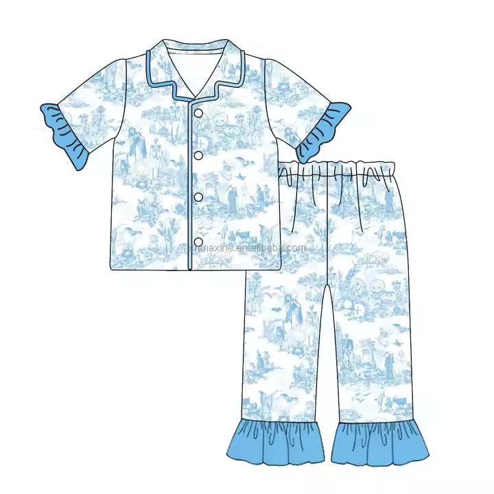 5.21 Blue Tie-Dye Girls Summer Outfit