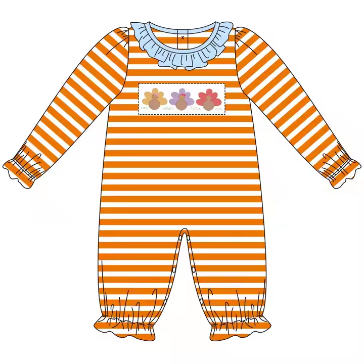 5.21 Girls Striped Turkey Long Sleeve Toddler Clothes