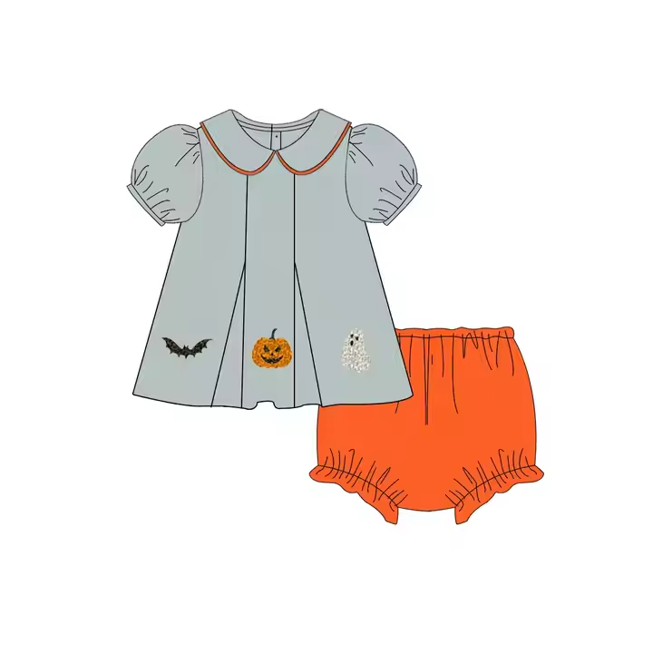 5.21 Girls Halloween Orange Baby Clothes