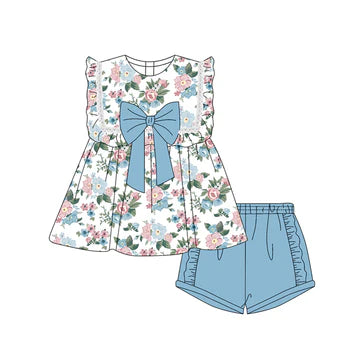 5.8 Blue Floral Girls Suit